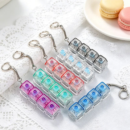 LED Keyboard Clicker Fidget Keychain