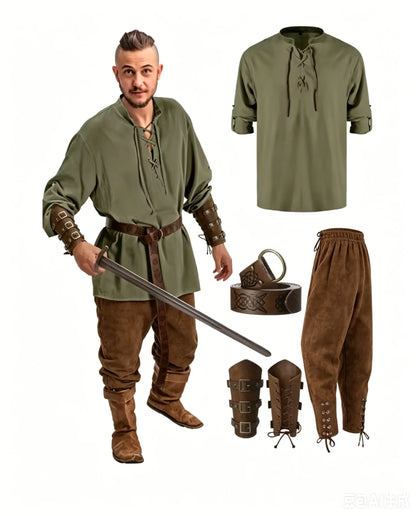 4-Piece Men’s Renaissance Pirate Costume Set