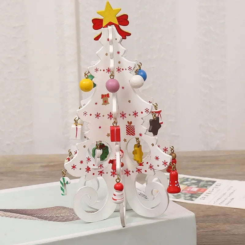 Wooden Christmas Tree Tabletop Ornament