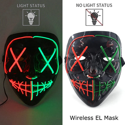 LED Light-Up Neon Halloween Mask
