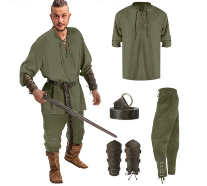 4-Piece Men’s Renaissance Pirate Costume Set