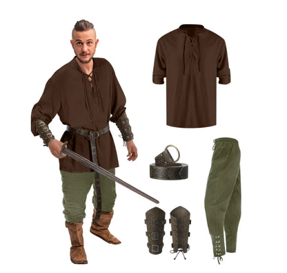 4-Piece Men’s Renaissance Pirate Costume Set