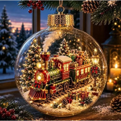 Light-Up Christmas Scene Ornament Ball – 10 cm