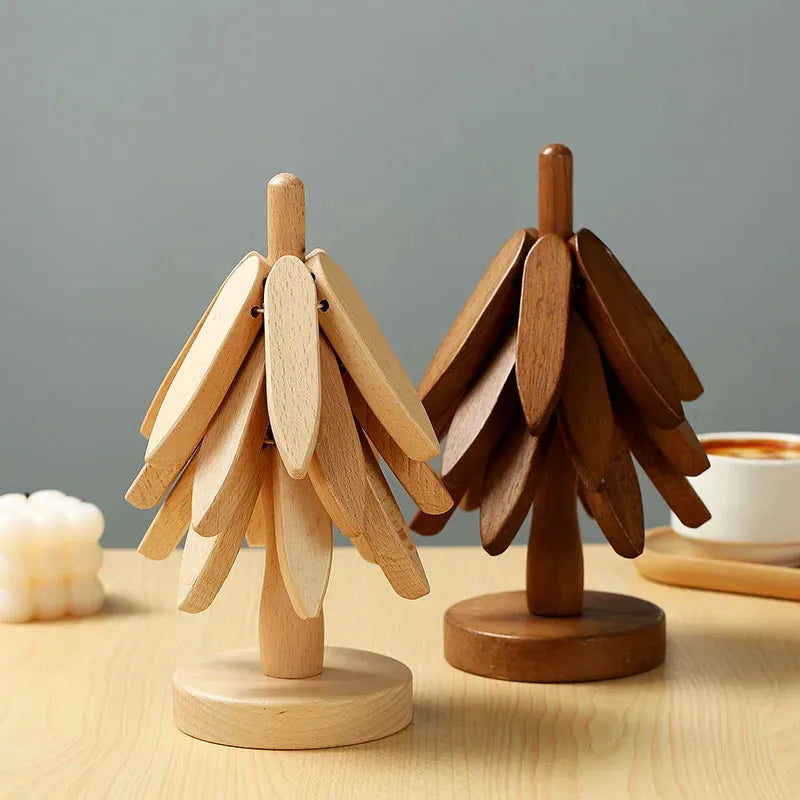 Wooden Christmas Tree Trivet