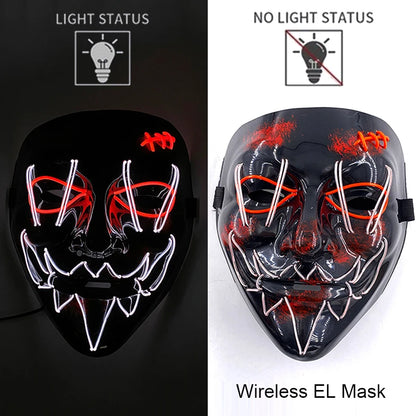 LED Light-Up Neon Halloween Mask