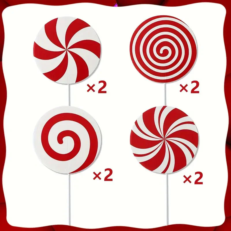 Peppermint Candy Christmas Tree Decorations – 4/8 Pack