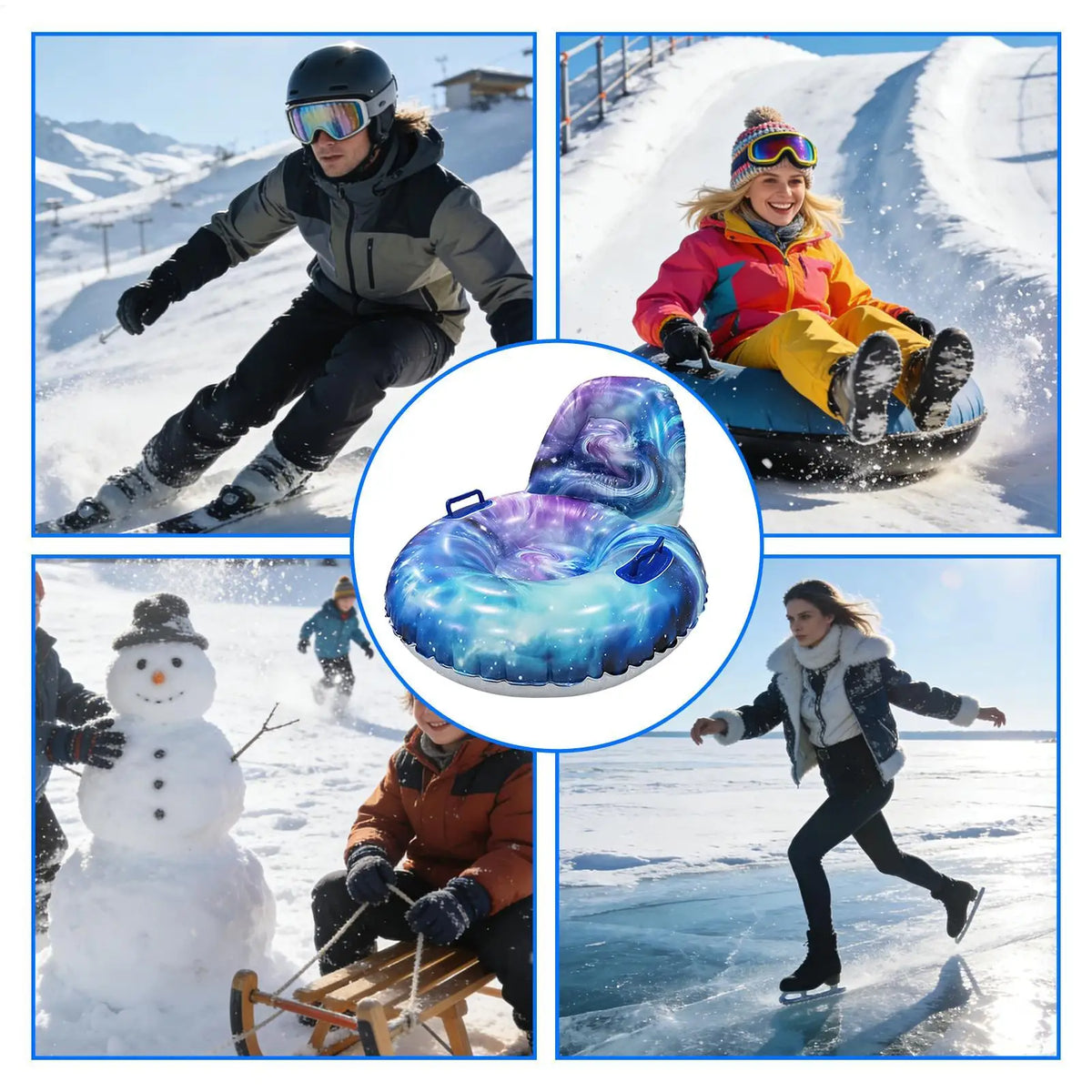 Inflatable Snow Tube for Adults – Cold-Resistant Winter Sled