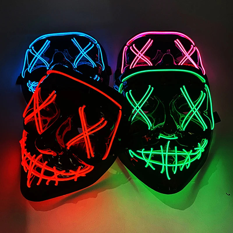 LED Light-Up Neon Halloween Mask