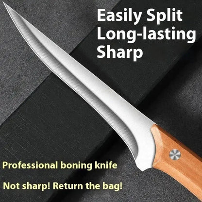 Stainless Steel Fillet & Boning Knife with Wood Handle