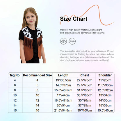 Kids Western Fringe Costume Vest