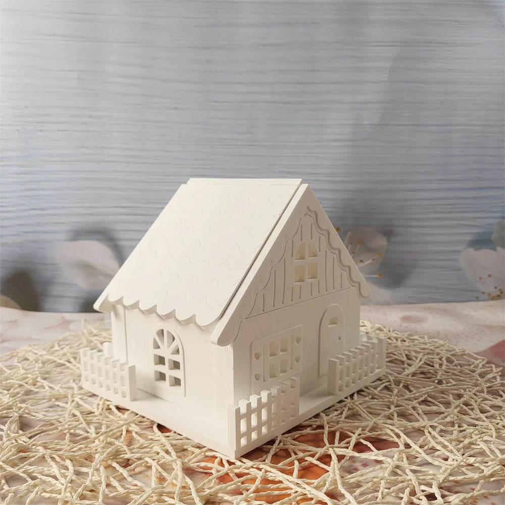 Snow House & Fence Silicone Craft Mold