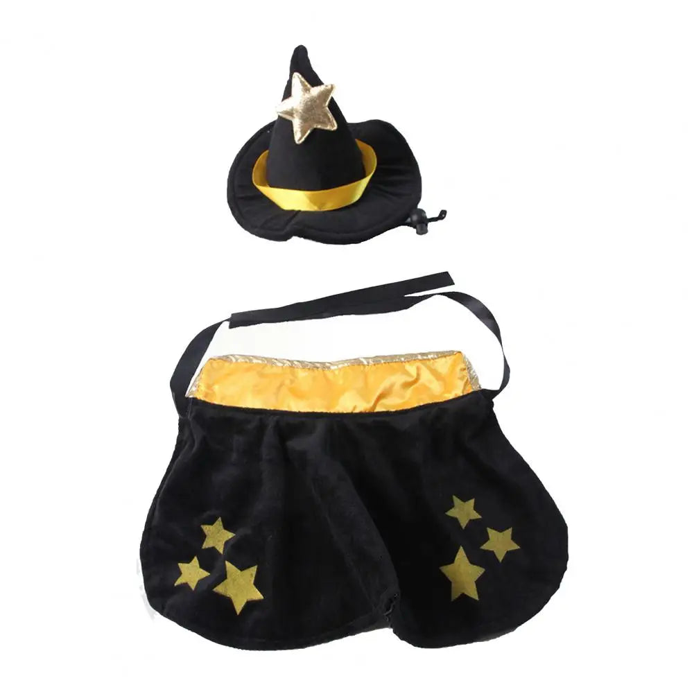Pet Witch Costume – Cape & Wizard Hat Set