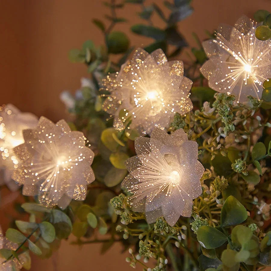 Battery-Operated Fiber Optic Christmas Garland