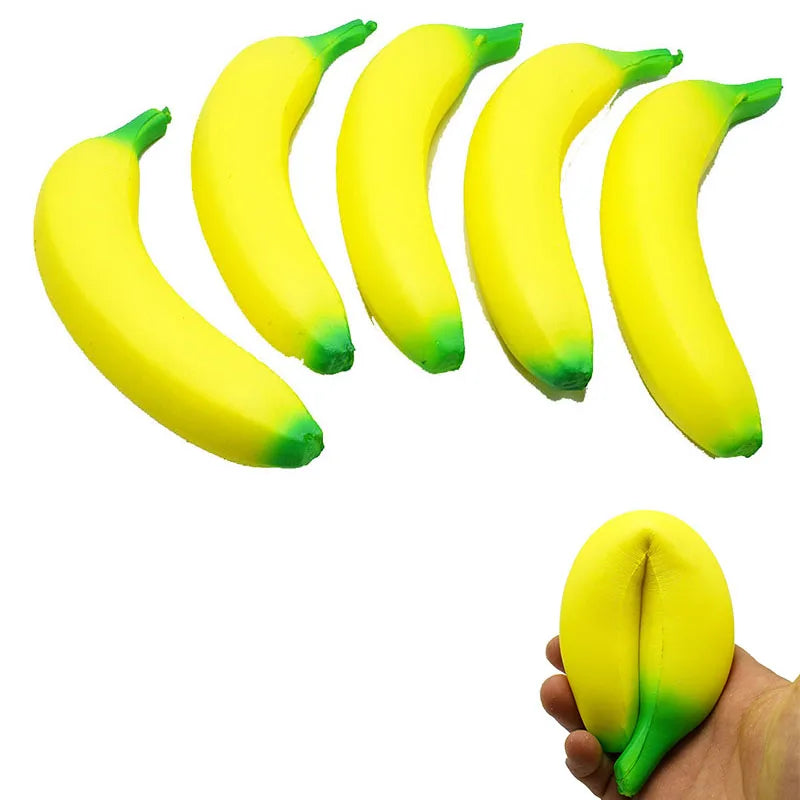 Jumbo banana squishy sensory squeeze toy