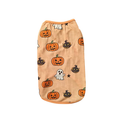 Pumpkin & Bat Print Pet Halloween Vest