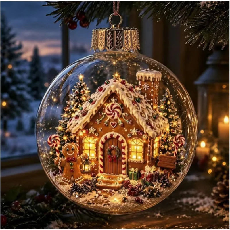 Light-Up Christmas Scene Ornament Ball – 10 cm