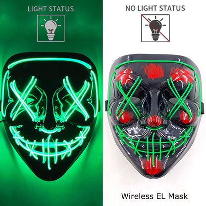 LED Light-Up Neon Halloween Mask