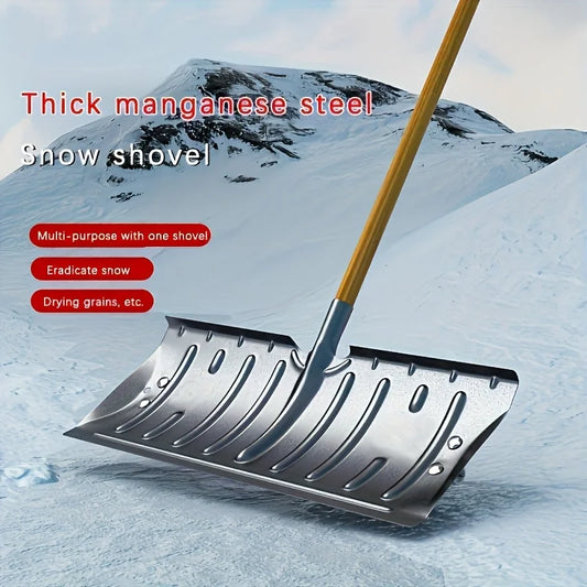 Metal Snow Shovel with Wheels
