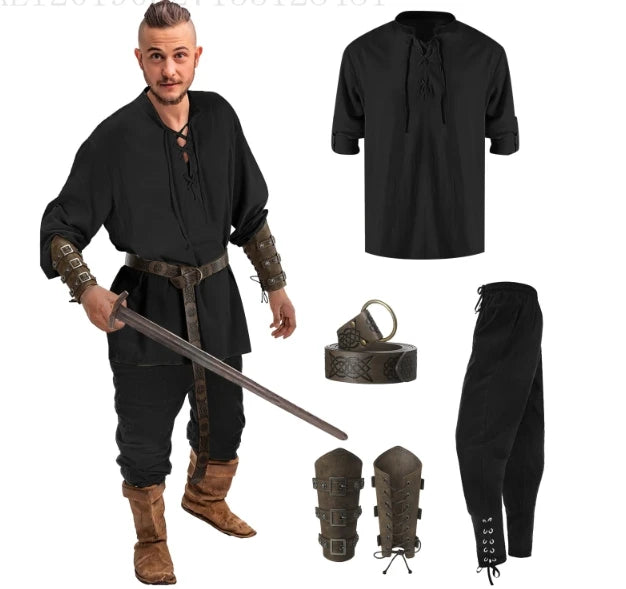 4-Piece Men’s Renaissance Pirate Costume Set