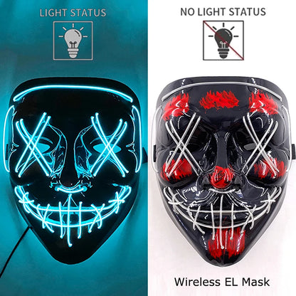 LED Light-Up Neon Halloween Mask