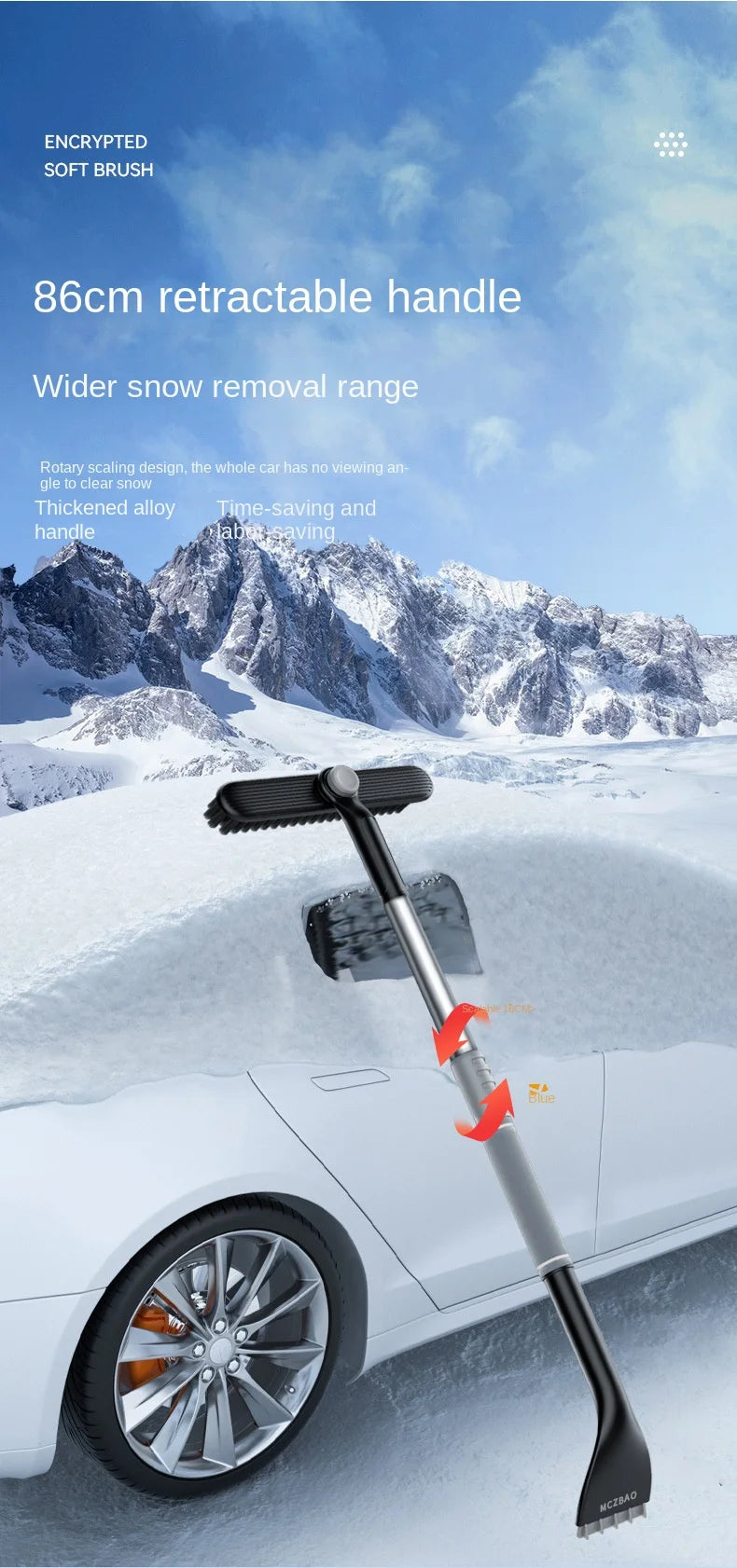 Car Snow Brush & Ice Scraper – Windshield Winter Tool