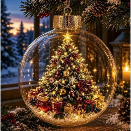 Light-Up Christmas Scene Ornament Ball – 10 cm