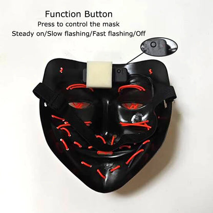 LED Light-Up Neon Halloween Mask