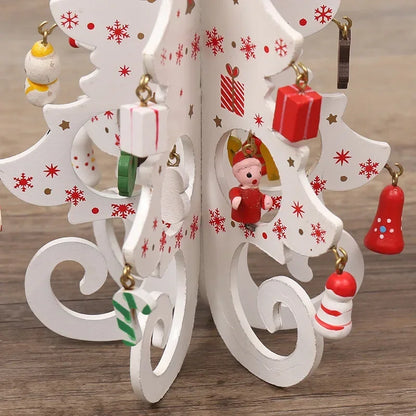 Wooden Christmas Tree Tabletop Ornament