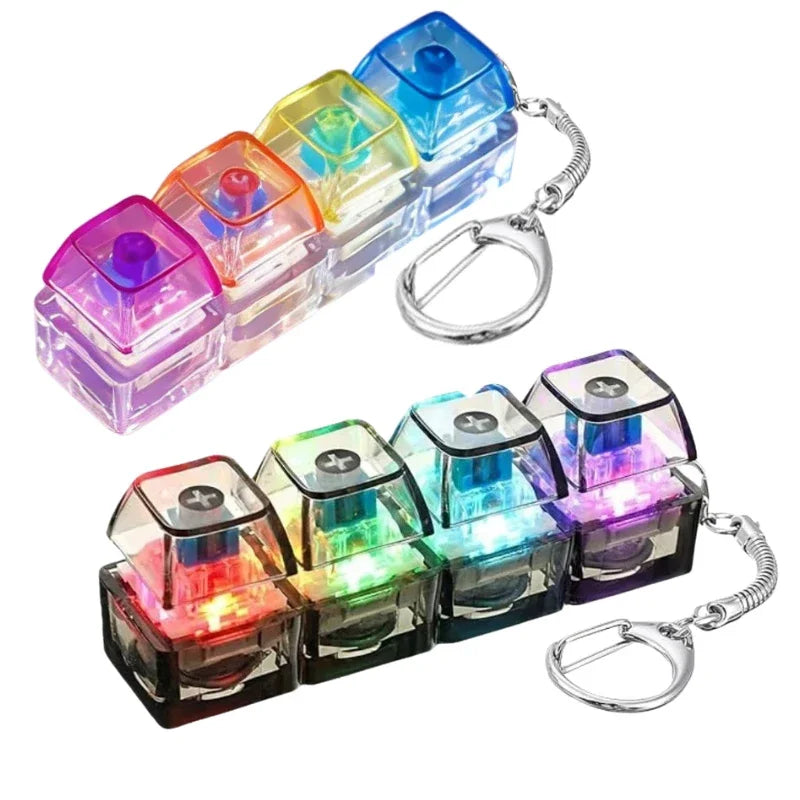 LED Keyboard Clicker Fidget Keychain