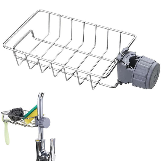 Faucet-Mounted Sink Sponge & Towel Organizer