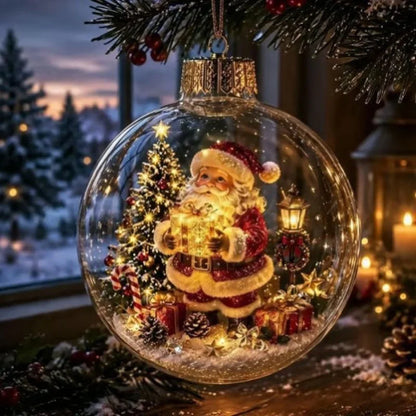 Light-Up Christmas Scene Ornament Ball – 10 cm