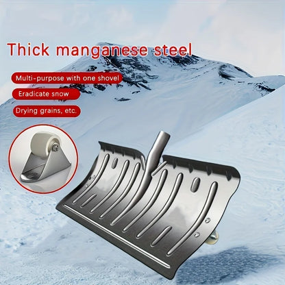 Metal Snow Shovel with Wheels