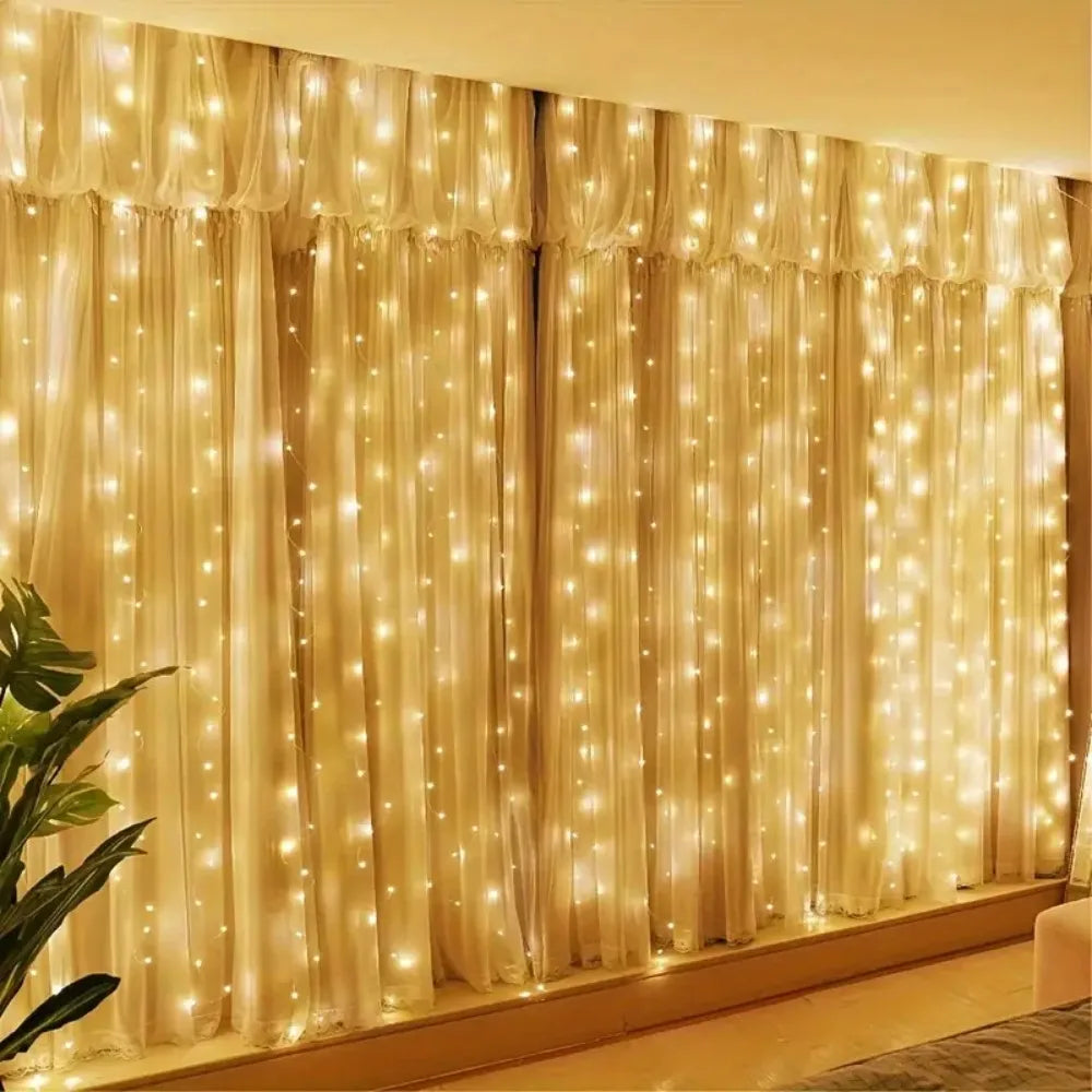 Christmas LED Curtain Lights with Remote