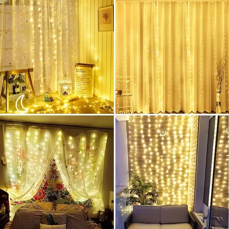 Christmas LED Curtain Lights with Remote