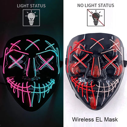 LED Light-Up Neon Halloween Mask