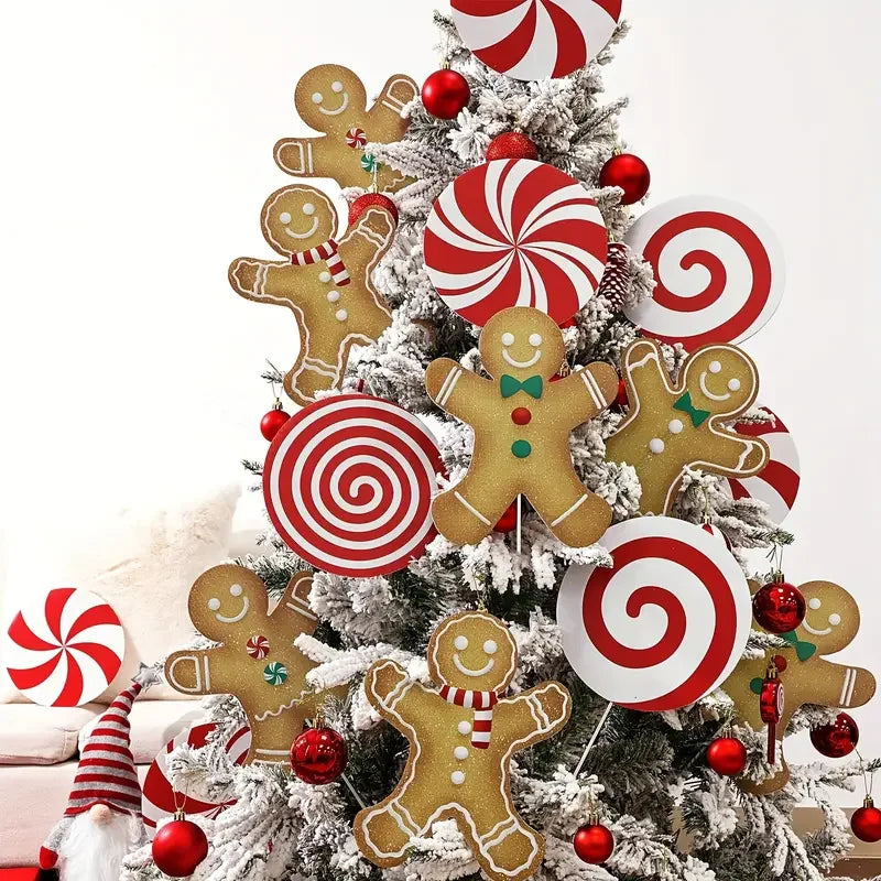 Peppermint Candy Christmas Tree Decorations – 4/8 Pack