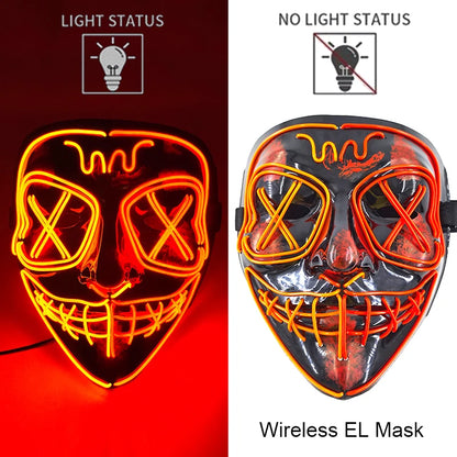 LED Light-Up Neon Halloween Mask