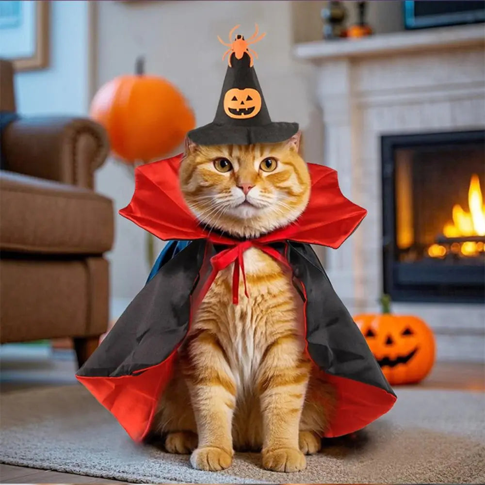 Stand-Collar Halloween Pet Cloak