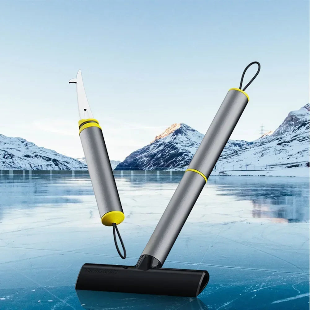Car Windshield Ice Scraper – Aluminum Alloy + TPU Snow Tool