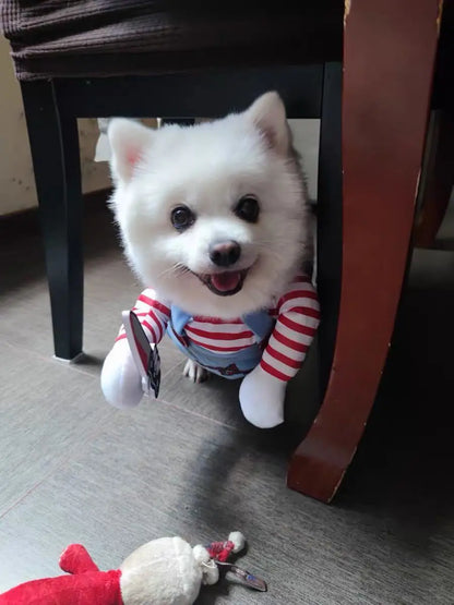 Striped Pet Cosplay Dress – Small & Medium Dogs