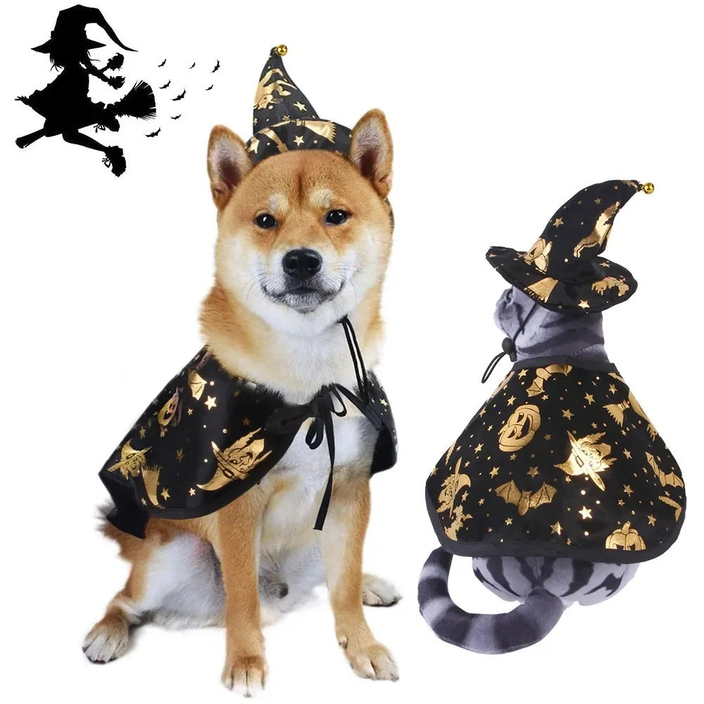 Pet Wizard Hat or Cape – Halloween Costume Pieces