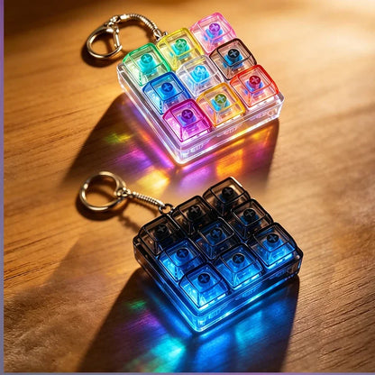 LED Keyboard Clicker Fidget Keychain