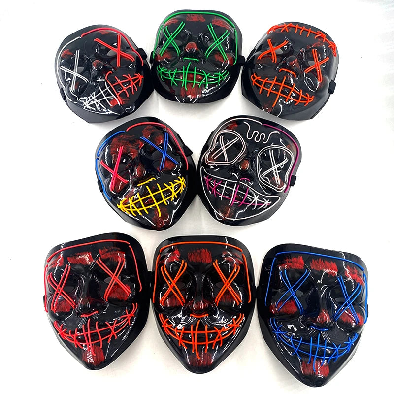 LED Light-Up Neon Halloween Mask