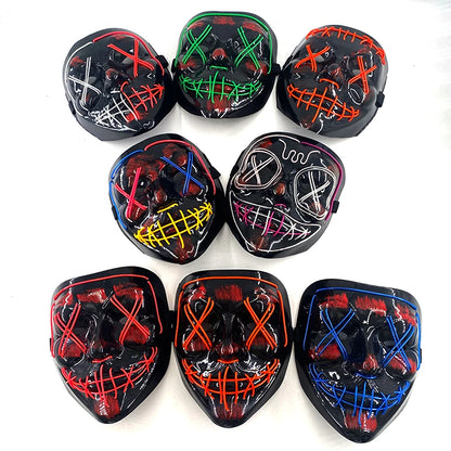 LED Light-Up Neon Halloween Mask