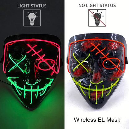 LED Light-Up Neon Halloween Mask