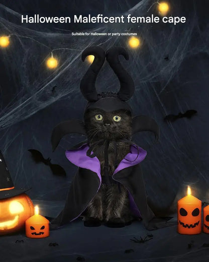 Halloween Dog & Cat Hooded Costume Cloak – Black