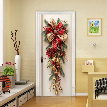 Red Bell & Greenery Christmas Wall Hanging
