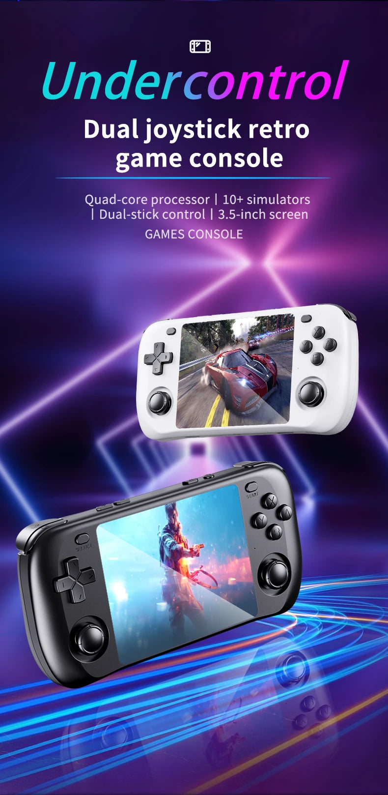 H36S Retro Handheld Game Console – 3.5" IPS, 64GB/128GB