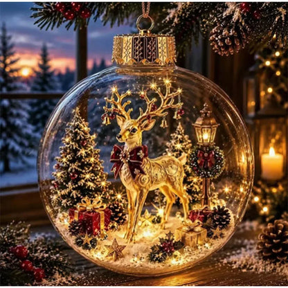 Light-Up Christmas Scene Ornament Ball – 10 cm