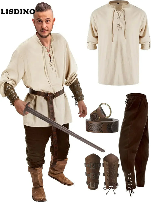 4-Piece Men’s Renaissance Pirate Costume Set